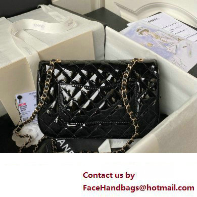 chanel Mirror Calfskin, Calfskin  &  Gold-Tone Metal Flap Bag  &  Star Coin Purse AS4648 Black 2024